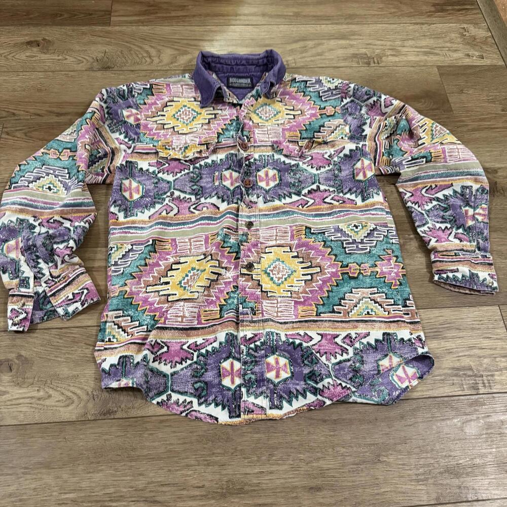 Vintage Purple Aztec Western Roughrider by Circle T Shirt